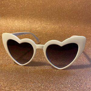 White Heart Shaped Sunglasses
